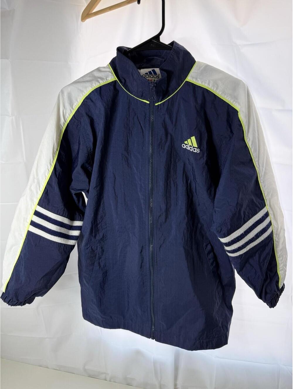 Adidas Jacket Men M Collegiate Windbreaker 3 Stripe Full Zip Vented Y2K 90